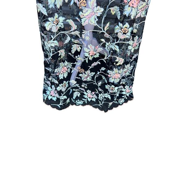 LuLaRoe Deanne II Sheer Overlay Embroidered Floral Dress Pink Rose Medium NEW - Picture 6 of 10